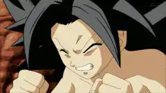 Caulifla transforms into Super Saiyan