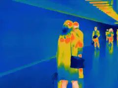 Thermal camera people shaking hands