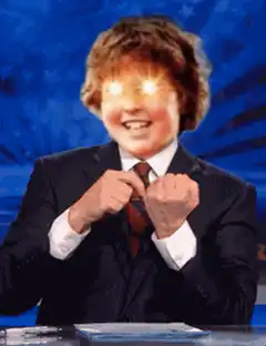 Glitchy News Anchor Middle Finger