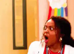 Woman's eyes pop out in shock