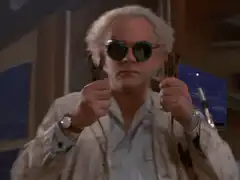 Doc Brown holding pliers