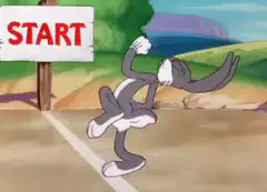 Bugs Bunny at the starting line