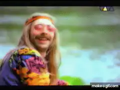 flower power hippie man