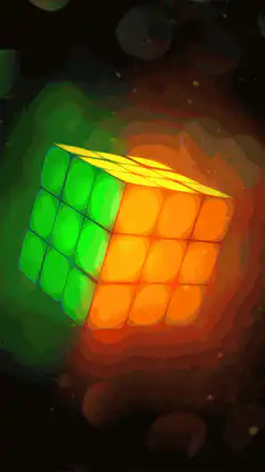 glowing rubik's cube animation