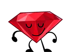 Ruby from BFDI smiling and waving