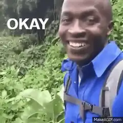 Man smiling with okay text