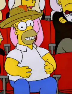 Homer Simpson wearing a sombrero