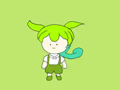green hair character says oh
