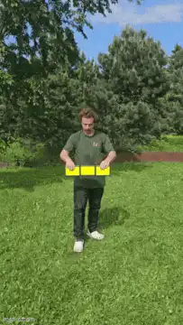 Man juggling yellow cards