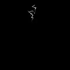 white lightning bolt on black background