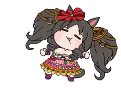 chibi horse girl dancing