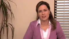 Pam Beesly talking and smiling