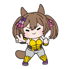 chibi horse girl peace sign