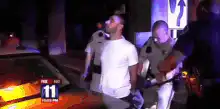 Man arrested with shocked face