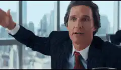 Gordon Gekko pointing and talking