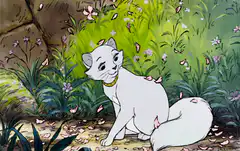 Marie from The Aristocats in the garden