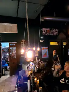 people hanging out at a bar