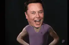 Elon Musk laughing cartoon