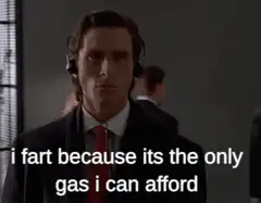 Christian Bale staring intensely with meme text
