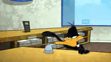 Daffy Duck ringing a bell