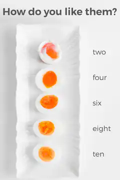 Boiled egg doneness levels