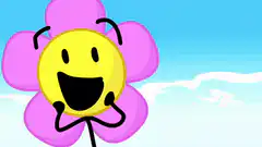 Flower character laughing