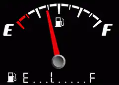 Car fuel gauge needle dropping to empty