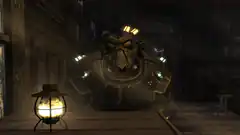 Metal Gear REX in a dark room