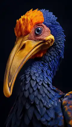 Blue bird with orange crest