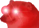 Red Dog with Glowing Eyes