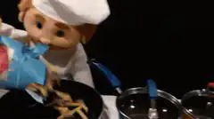 elf on the shelf cooking pasta