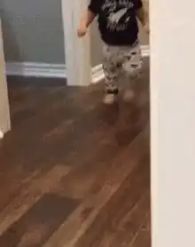 Toddler dancing in pajamas