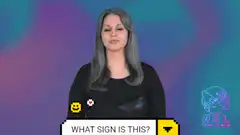 Woman demonstrating ASL sign