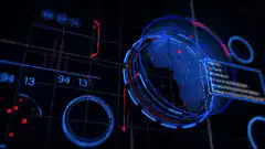 futuristic holographic globe interface
