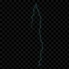 Flickering lightning bolt on transparent background