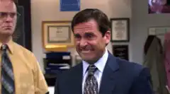 Michael Scott awkward smile