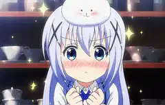 Chino blushing with sparkling background
