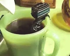 Mercury motor stirs coffee