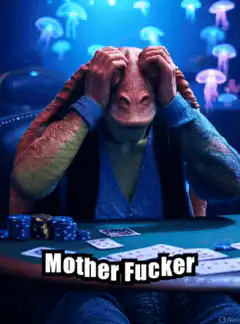 Jar Jar Binks playing poker