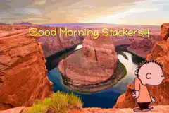 Good Morning Stacker cartoon character