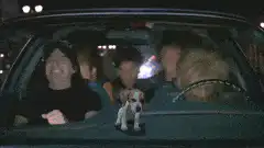 Beetlejuice car ride with dog