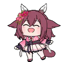 Chibi horse girl bouncing happily