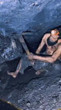 Coal miners working underground