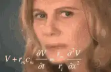 Woman looking confused with math equations