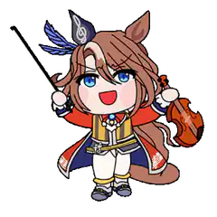 Chibi horse girl conductor with violin
