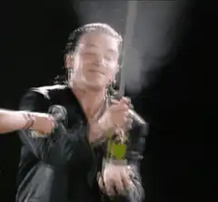 Man gets sprayed with champagne