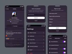 Twitter dark mode settings and profile