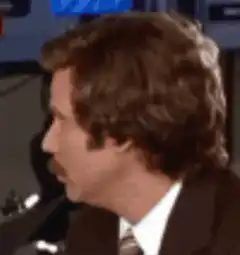 Ron Burgundy turns and stares