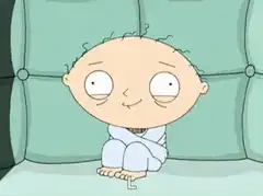 Stewie Griffin smugly blinking