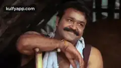 Man leaning on cane smiling